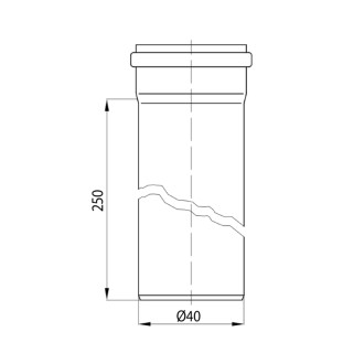 Predlžovacia odpadová rúrka sifónu, DN40/250mm, biela 151.182.0 44588