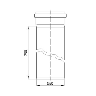 Predlžovacia odpadová rúrka sifónu, DN50/250mm, biela 151.183.0 44589