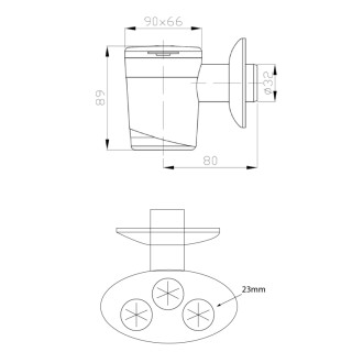 Kondenzačný sifón s guličkou, pre 3 hadice, biela 168.454.0 44592