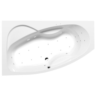 MAMBA L hydromasážna vaňa, 170x100x44cm, Attraction Hydro-Air, chróm 57067