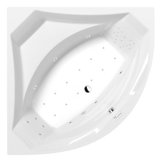 ROSANA hydromasážna vaňa, 140x140x49cm, Highline Hydro-Air, chróm 57171
