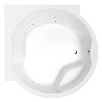 ROYAL CORNER hydromasážna vaňa, 173x173x49cm, Active Hydro, chróm 57178