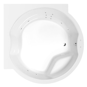 ROYAL CORNER hydromasážna vaňa, 173x173x49cm, Attraction Hydro, chróm 57180