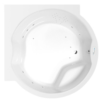 ROYAL CORNER hydromasážna vaňa, 173x173x49cm, Highline Hydro, chróm 57182