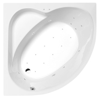 SIRIUS hydromasážna vaňa, 130x130x43cm, Active Hydro-Air, chróm 57203