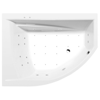 TANDEM L hydromasážna vaňa, 170x130x50cm, Active Hydro-Air, chróm 57215