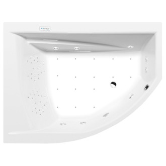 TANDEM L hydromasážna vaňa, 170x130x50cm, Highline Hydro-Air, chróm 57219