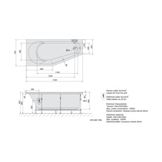 TIGRA L hydromasážna vaňa, 150x75x46cm, Attraction Hydro, chróm 57240
