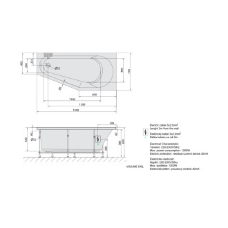 TIGRA R hydromasážna vaňa, 150x75x46cm, Attraction Hydro-Air, chróm 57247