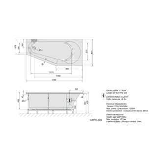 TIGRA R hydromasážna vaňa, 170x80x46cm, Active Hydro-Air, chróm 57257