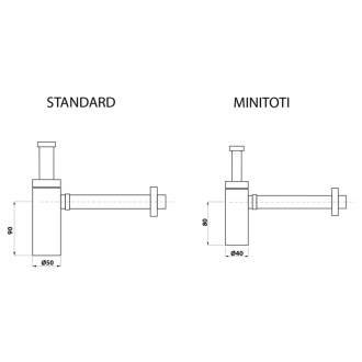 MINITOTI sifón pre umývadlo, 5/4&quot;, odpad 32mm, čierna mat 510.135.5.X 55915
