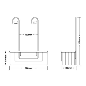 SMART polica do sprchy závesná, na batériu, 220x490x240 mm, chróm 248913 56784