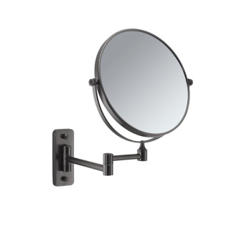 GAIA kozmetické zrkadlo závesné, Ø 230mm, obojstranné, gun metal