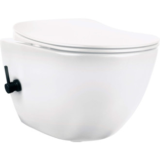 Deante PEONIA ZERO závesná toaleta s bidetovou funkciou, so sedadlom, nero CBP_6WNW