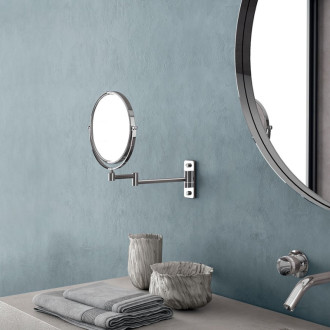 GAIA kozmetické zrkadlo závesné, Ø 180mm, obojstranné, chróm