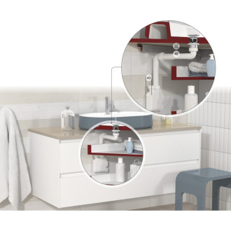 SQUID nábytkový sifón šetriaci miesto, 5/4&quot;, odpad 32mm, biela 56368