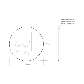 Ceduľa upratovacia miestnosť, Ø 75mm, nerez mat