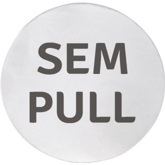 Ceduľa SEM/PULL, Ø 75mm, nerez mat