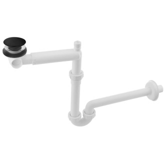 URBINO umývadlový sifón šetriaci miesto, click-clack, DN32mm, čierna mat 151.133.9 59457