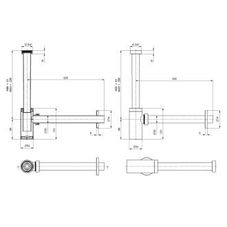 KING umývadlový sifón 5/4&quot;, odpad 32 mm, ABS/čierna mat 9595PR25K9 59343