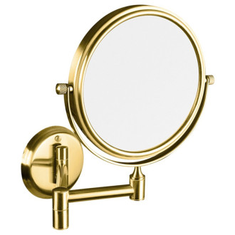 Kozmetické zrkadlo závesné, Ø 140mm, obojstranné, zlato