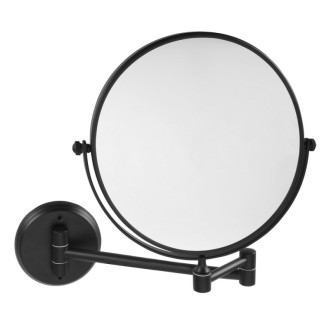X-ROUND BLACK E kozmetické zrkadlo závesné, Ø 200mm, obojstranné, čierna mat
