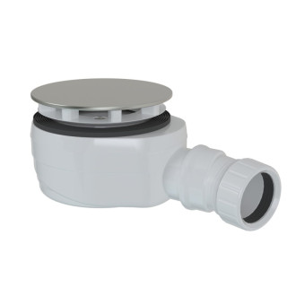 Vaničkový sifón, priemer 90mm, DN40, nízky, krytka nerez lesk 59137