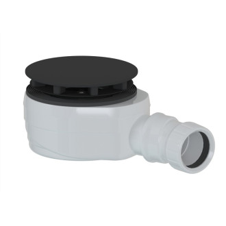 Vaničkový sifón, priemer 90mm, DN40, nízky, krytka čierna mat 59138