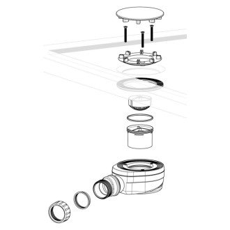 Vaničkový sifón, priemer 90mm, DN40, nízky, krytka čierna mat 59138
