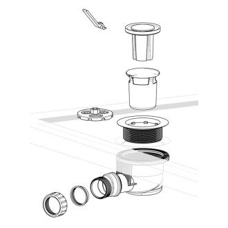 Vaničkový sifón, priemer 90mm, DN40, odtok v medzikruži, krytka biela 59141