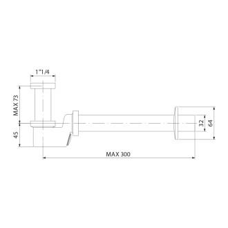 Umývadlový sifón 5/4&quot;, odpad 32mm, chróm SI890 60225
