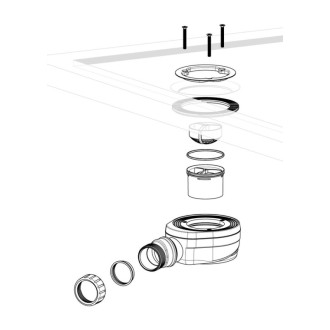 Vaničkový sifón, priemer 90mm, DN40, nízky 59532