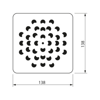 Štvorcová krytka sifónu, chróm 59717