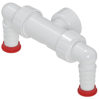 Dvojkolienka podomietkového sifónu, pre práčku, biela 60883