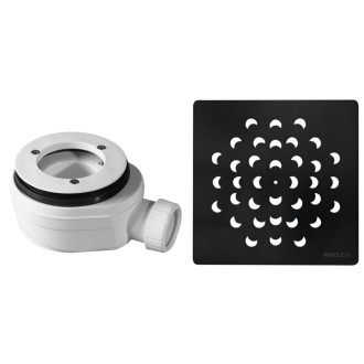 Vaničkový sifón, priemer otvoru 90 mm, DN40, krytka čierna 59723