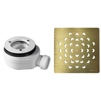 Vaničkový sifón, priemer otvoru 90 mm, DN40, krytka zlato 59724