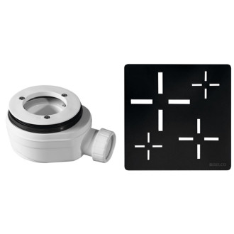 Vaničkový sifón, priemer otvoru 90 mm, DN40, krytka čierna 59728