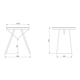 ASTYLE guľatá stolička ø 36x41cm, masív prírodný dub