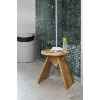 ASTYLE guľatá stolička ø 36x41cm, masív prírodný dub