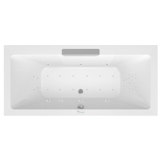 CASCATA hydromasážna vaňa, 185x85x45cm, kaskáda nerez, Highline Hydro-Air, chróm 60820