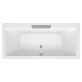 CASCATA hydromasážna vaňa, 185x85x45cm, kaskáda nerez, Attraction Hydro-Air, chróm 60834