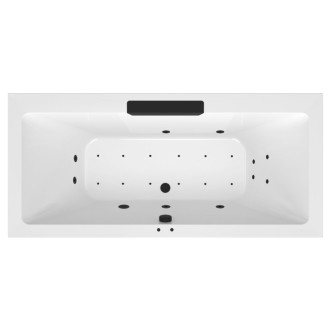 CASCATA hydromasážna vaňa, 185x85x45cm, kaskáda čierna, Active Hydro-Air, čierna 60840