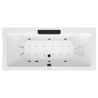 CASCATA hydromasážna vaňa, 185x85x45cm, kaskáda čierna, Highline Hydro-Air, čierna 60842