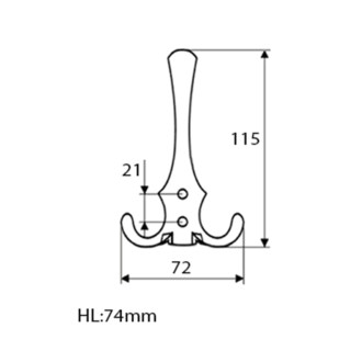 Háčik veľký, čierna mat 59469