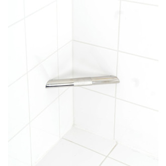 Nástenná opierka nôh pri holení, s protišmykovým povrchom, nerez lesk