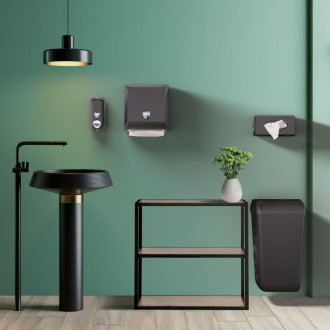 ECOLORED odpadkový kôš nástenný s vekom 23l, ABS, Soft Touch, čierna mat