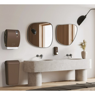 ECOLORED odpadkový kôš nástenný s vekom 23l, ABS, Soft Touch, hnedá