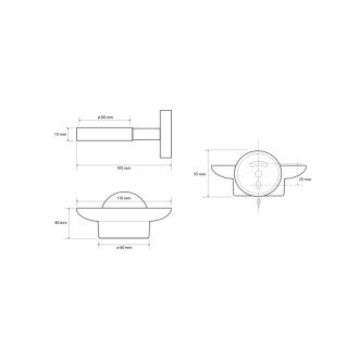 X-ROUND COPPER mydlenka, mliečne sklo, meď mat