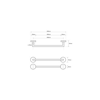 X-ROUND COPPER držiak uterákov 450mm, meď mat