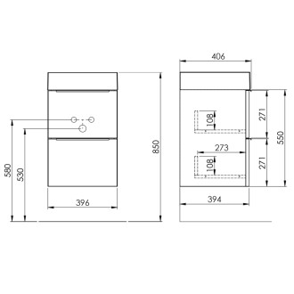 EMONA umývadlová skrinka 39,4x55x39cm, dub cuneo